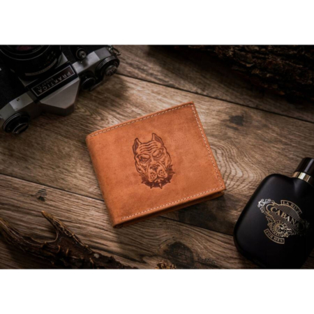 Férfi bőr pénztárca N992-CHM-DOG-2-BL Cognac
