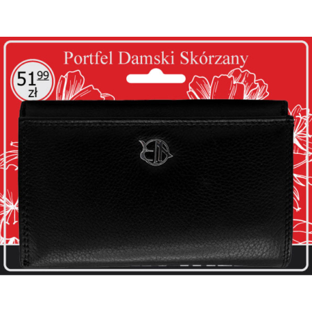 Női bőr pénztárca R-D1512-NCD-BL fekete