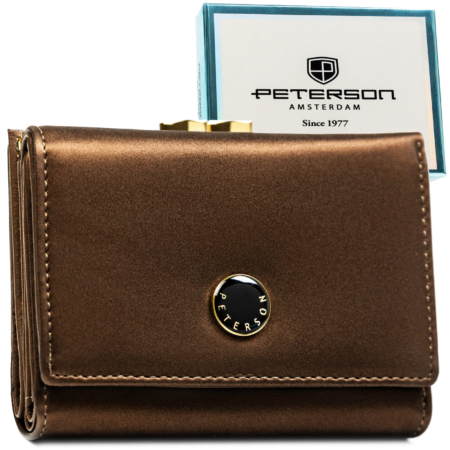 Női pénztárca természetes bőr+PU PTN PS15-09-HNL Brown