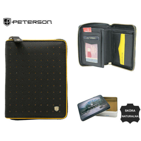 Peterson Pénztárca PTN 340.03 FEKETE+SÁRGA