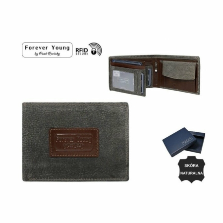 FOREVER YOUNG RFID bőr pénztárca N951-VTP Szürke