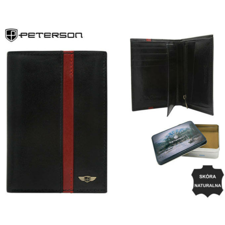 Férfi bőr pénztárca PTN N74-VTP BL-RED