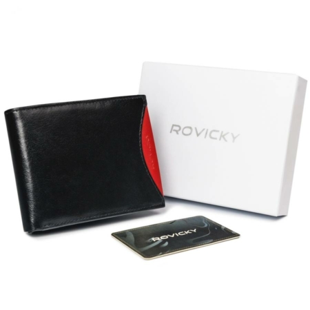 RFID bőrtárca ROVICKY 1567-03-BOR Fekete+piros