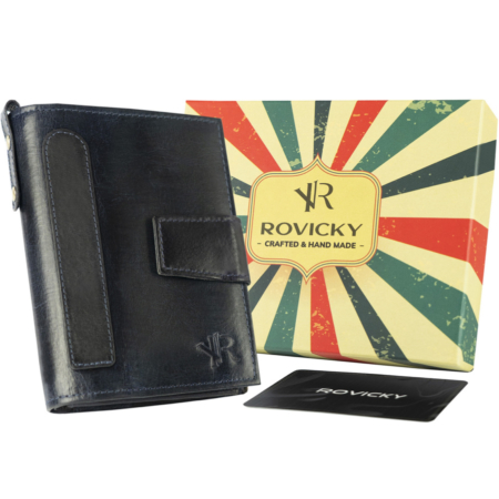 ROVICKY N1227-RHP Navy RFID bőr pénztárca