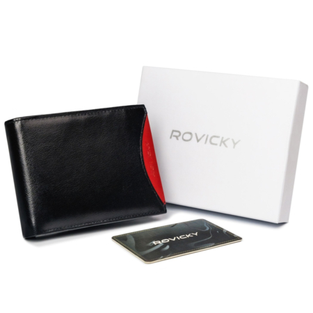 RFID bőrtárca ROVICKY 1531-03-BOR Fekete+piros