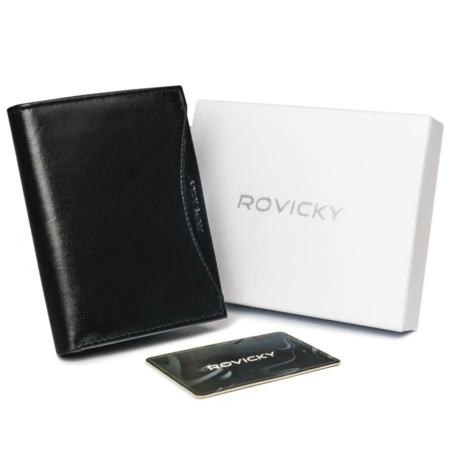 RFID bőr pénztárca ROVICKY 1541-03-BOR Fekete