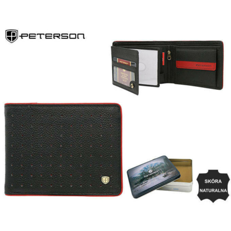 Peterson Pénztárca PTN 304.03 FEKETE+PIROS