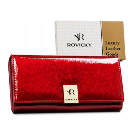 ROVICKY RH-27A-1-SH Piros bőr pénztárca