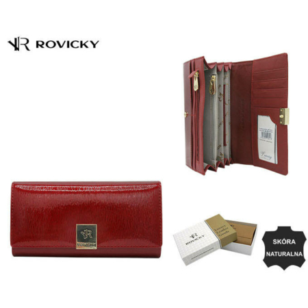ROVICKY RH-27A-1-SH Piros bőr pénztárca