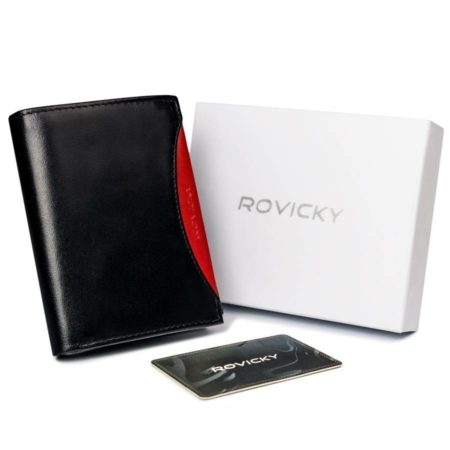 RFID bőrtárca ROVICKY 1537-03-BOR Fekete+piros