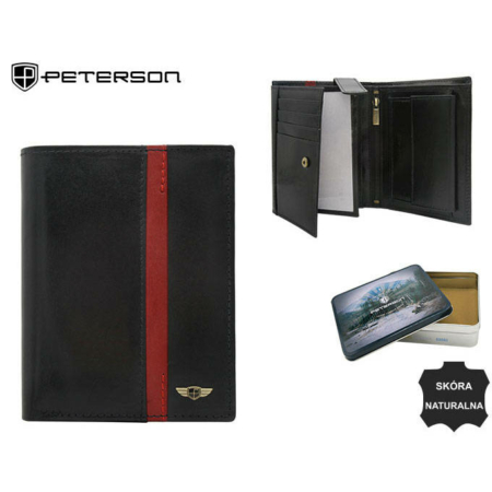 Férfi bőrtárca PTN N104-VTP BL-RED