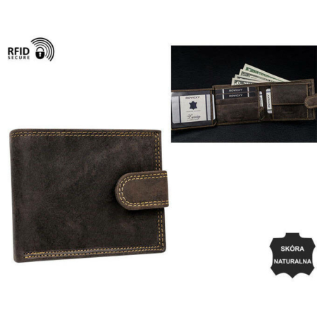 Férfi bőr pénztárca N0035L-CHM-NL BROWN
