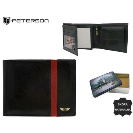 Férfi bőr pénztárca PTN N992-VTP BL-RED