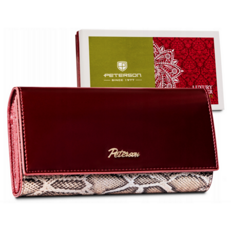PETERSON PTN BS-490 SN piros RFID bőr pénztárca