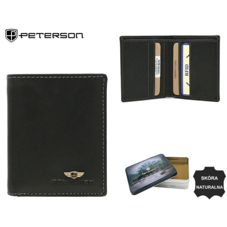 Férfi bőr pénztárca PTN WL-0904-COM Fekete