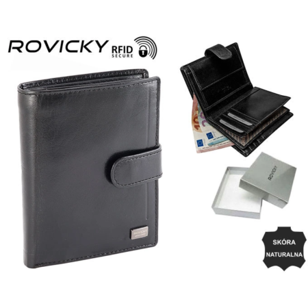 Férfi RFID bőr pénztárca PC-105L-BAR Fekete