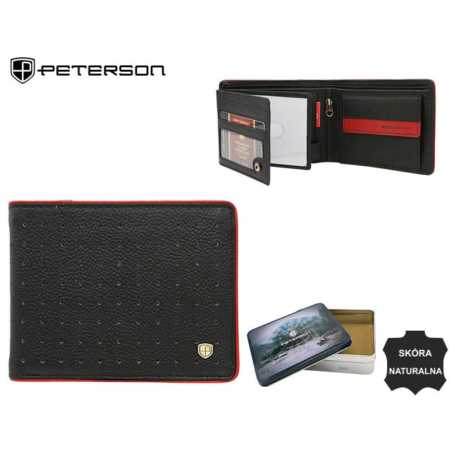 Férfi bőrtárca PTN 340.03 Fekete+piros