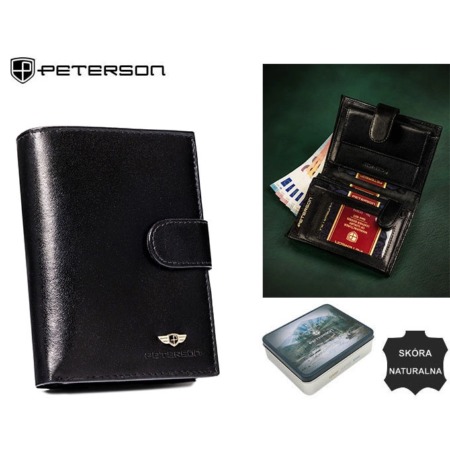 RFID bőrtárca PTN 348Z-P Fekete