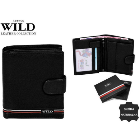 RFID bőr pénztárca ALWAYS WILD N4L-GV Fekete