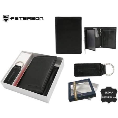 Ajándékcsomag: bőrtárca és kulcstartó PETERSON PTN SET-M-1542-KCS
