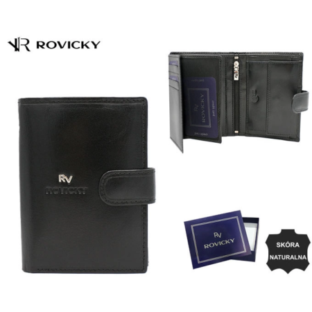 RFID bőr pénztárca ROVICKY RV-7680278-9-BCA FEKETE