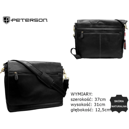 Laptop bőr táska PTN LP-8173-COM fekete