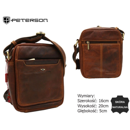 Bőr táska PTN TB-1117-COM Cognac
