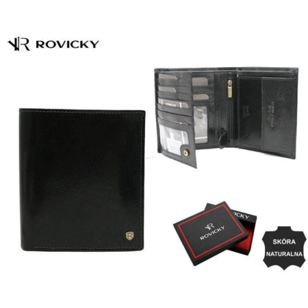RFID bőr pénztárca ROVICKY 22317-VT-RVT Fekete