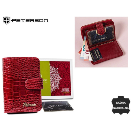 Női bőr pénztárca PTN CR-602 Piros