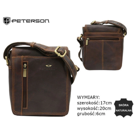Bőr táska PTN TB-7032-COM COGNAC