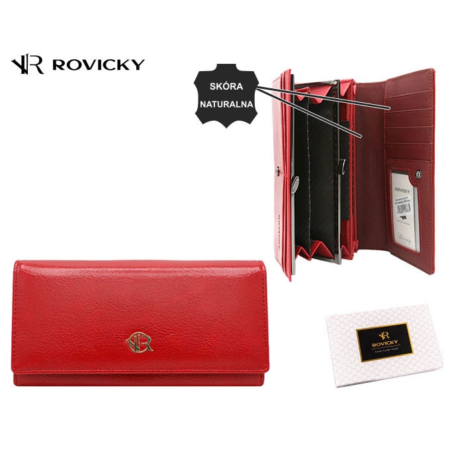 Női bőr+PU pénztárca RPX-24A-ML Red