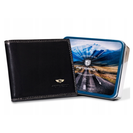 RFID bőr pénztárca PTN WL-0305-COM Fekete