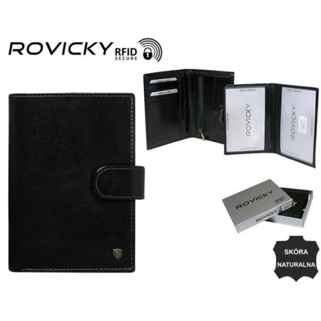 Férfi bőr pénztárca N74L-RVT BLACK