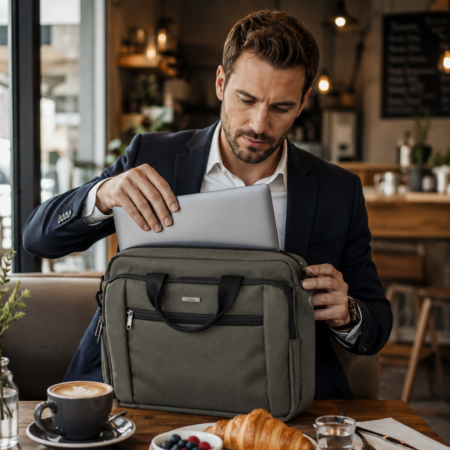Prémium minőségű Bontour Laptoptáska 17,3" zöld színben