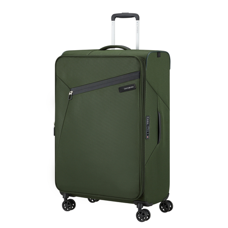 Litebeam Spinner Bővíthető bőrőnd 77 cm 5 év garancia Sötétzöld