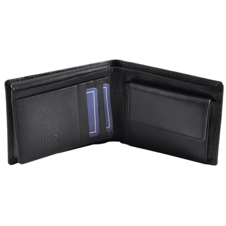 Nagy méretű Férfi bőr pénztárca fekete színben RFID védelemmel 301 Black