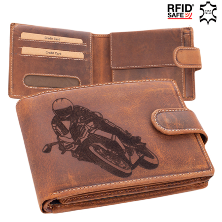 Giulio motoros bőr pénztárca díszdobozban RFID rendszerrel