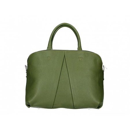 Valódi bőr női táska zöld színben M9066 MilitaryGreen