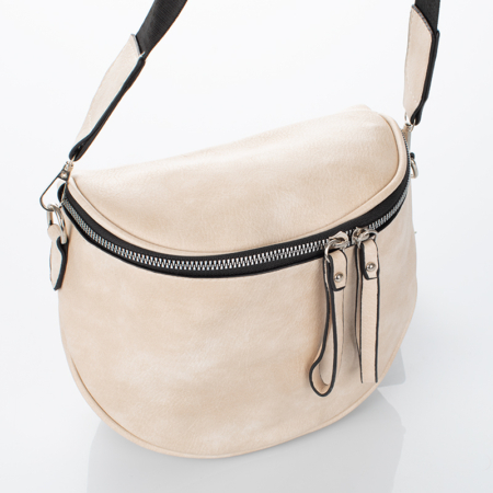 Keresztpántos női oldaltáska bézs színben 76201 beige