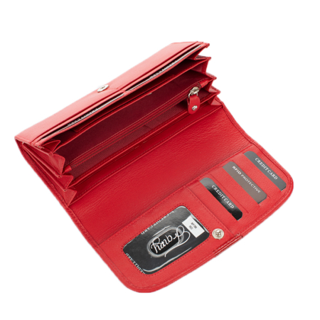 Fairy Crystal valódi bőr női pénztárca NP 789 Red RFID védelemmel
