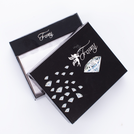 Fairy Crystal köves valódi bőr női kártyatartó fekete RFID védelemmel