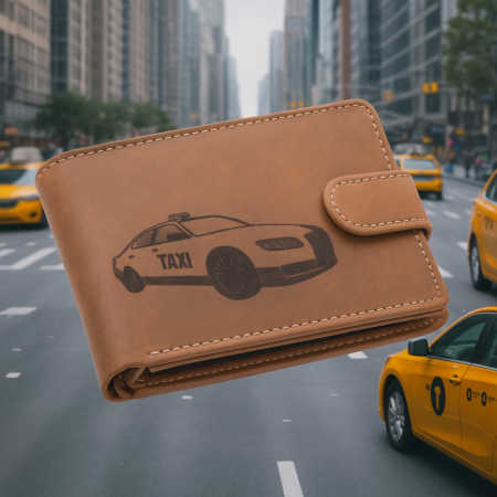 Giulio  pénztárca bőr díszdobozban taxi mintával RFID rendszerrel