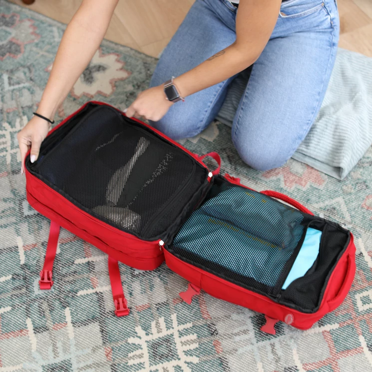 Bontour FlexGo WizzAir méretű fedélzeti 3 funkciós táska piros