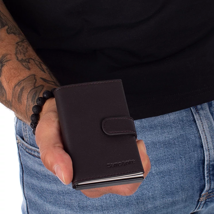 Samsonite ALU FIT pénztárca sötétbarna színben 133890 DarkBrown