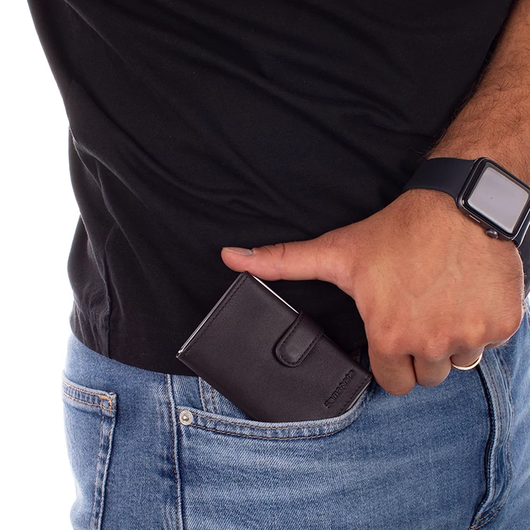 Samsonite ALU FIT pénztárca sötétbarna színben 133890 DarkBrown