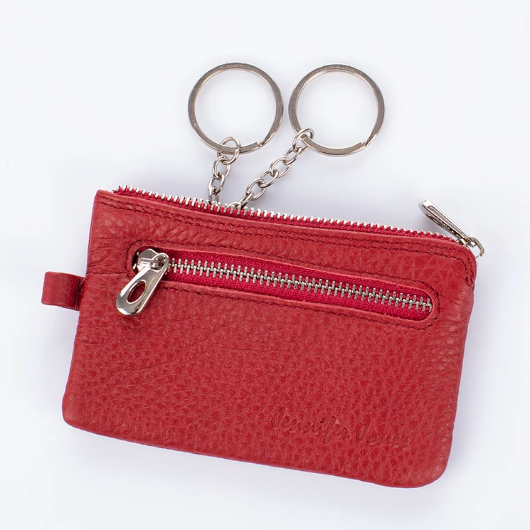 Jennifer Jones valódi bőr női kulcstartó bordó