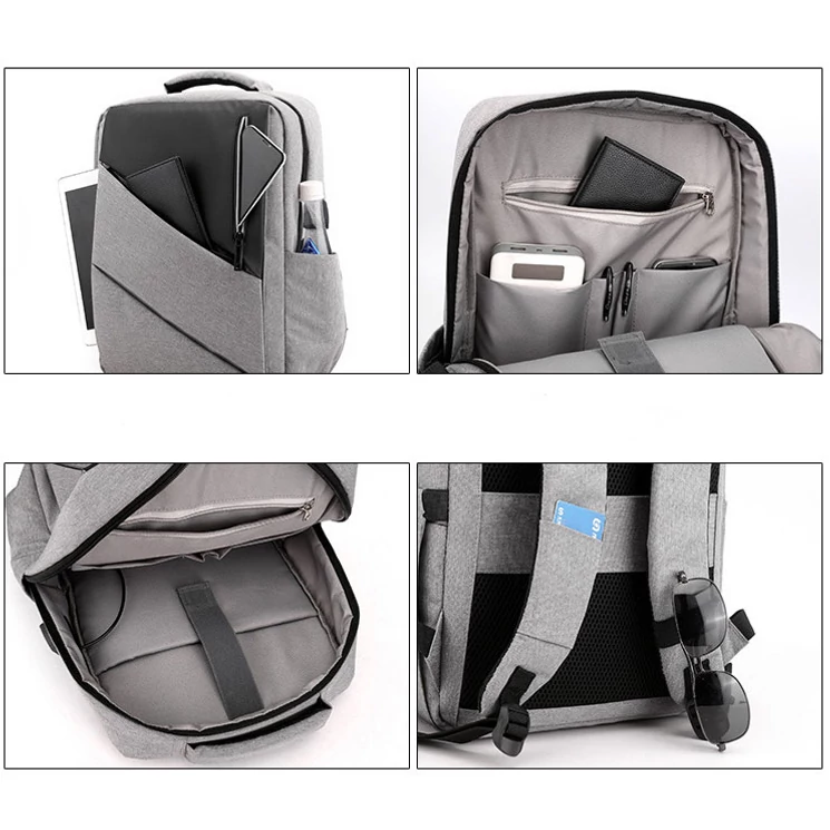 Fedélzeti méretű laptophátizsák  USB csatlakozóval