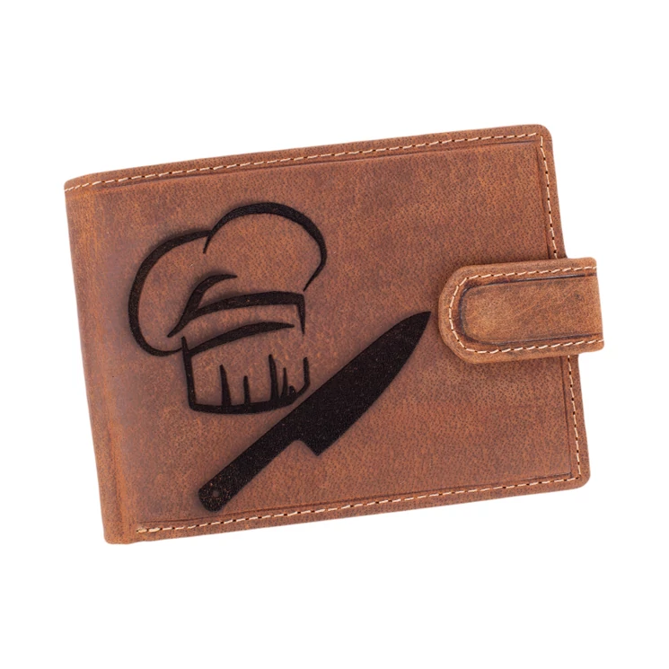Giulio  bőr pénztárca szakács mintával díszdobozban RFID rendszerrel