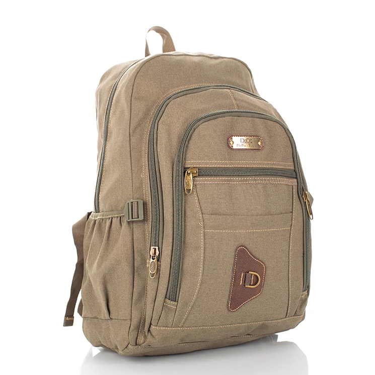 Outdoor vászon hátizsák khakizöld színben