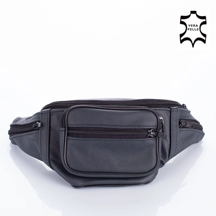 Valódi bőr övtáska kék színben